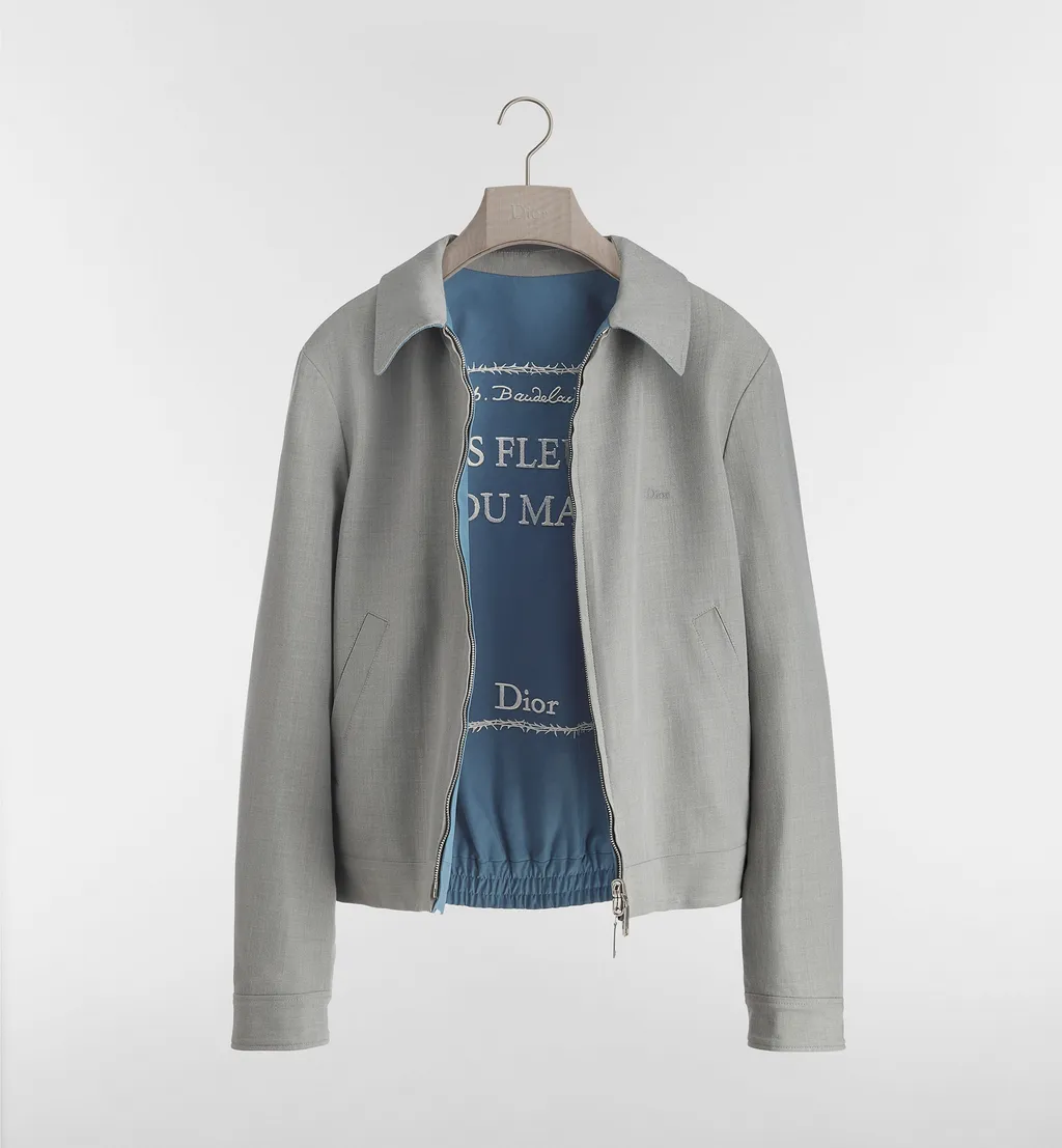 Reversible Zipped Jacket With Book Cover Embroidery