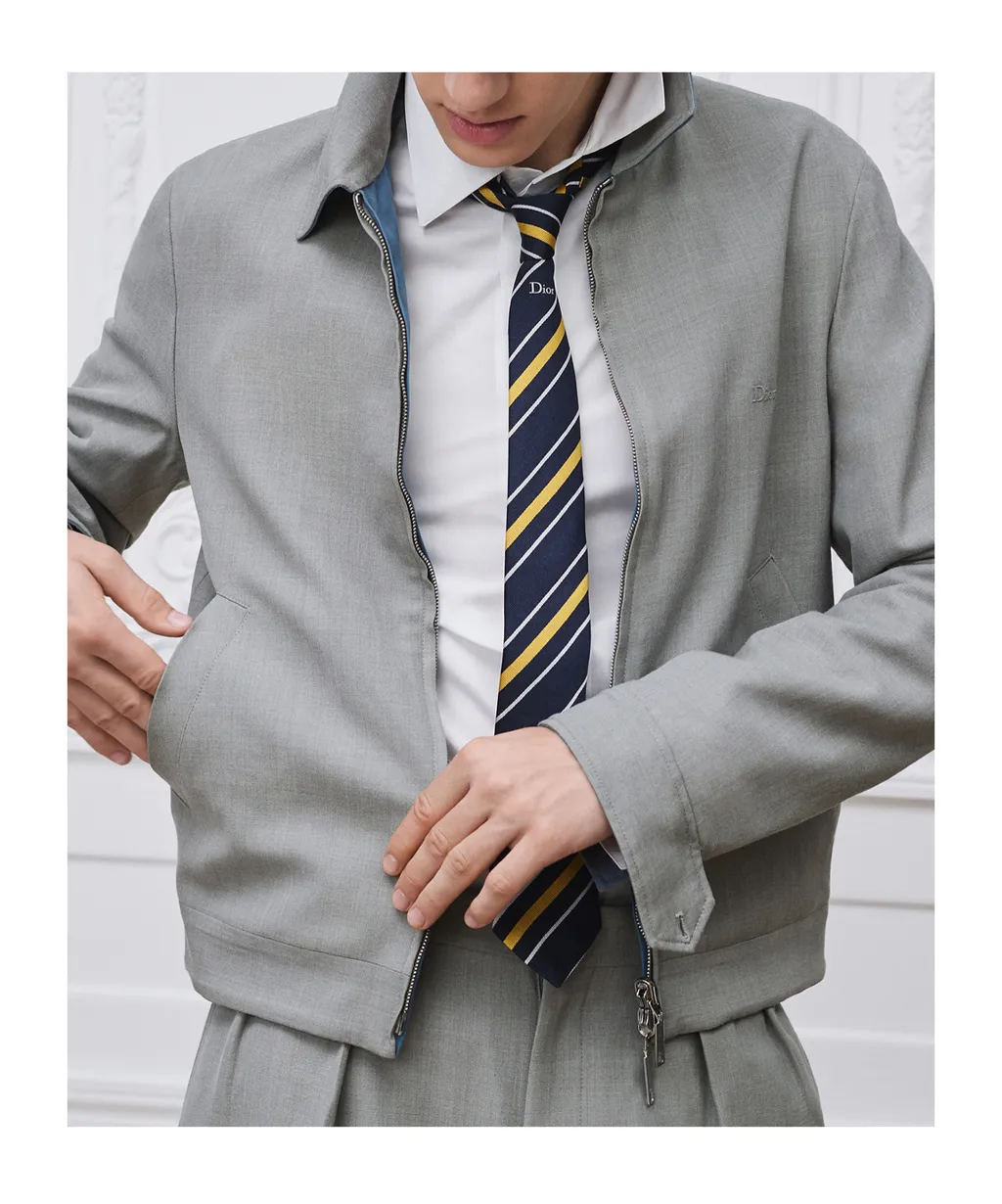 Reversible Zipped Jacket With Book Cover Embroidery