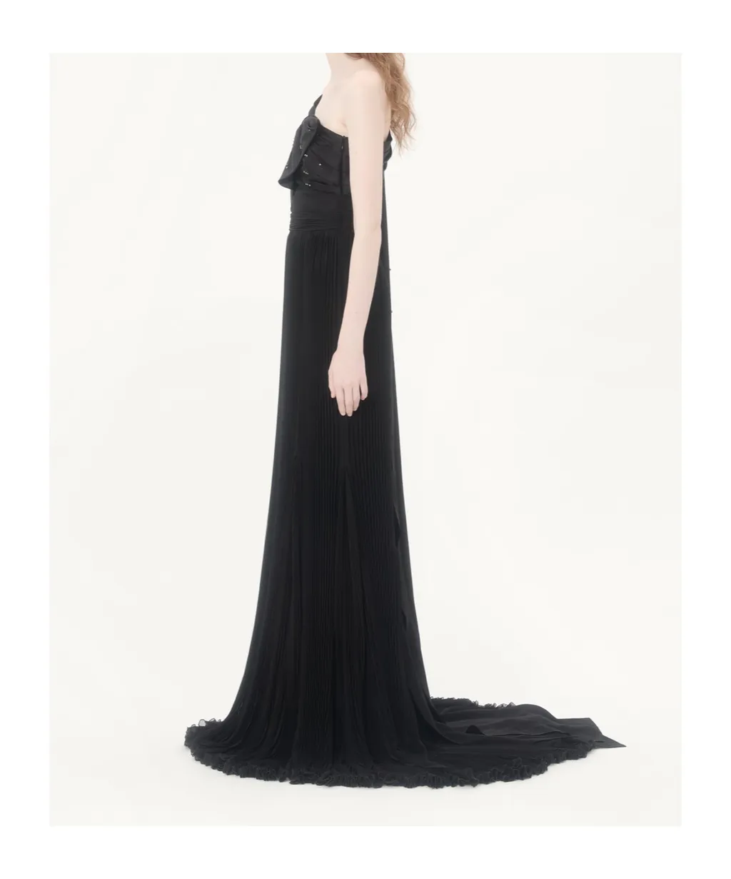 Embroidered Lightweight Georgette Long Dress