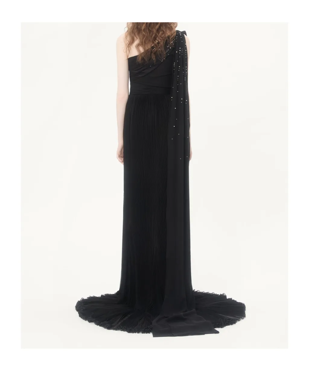 Embroidered Lightweight Georgette Long Dress