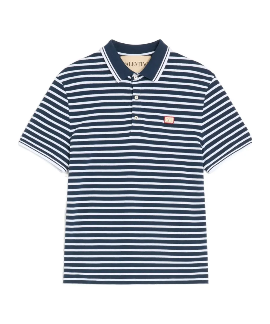 Valentino Cotton Piqué Polo With Vlogo Patch