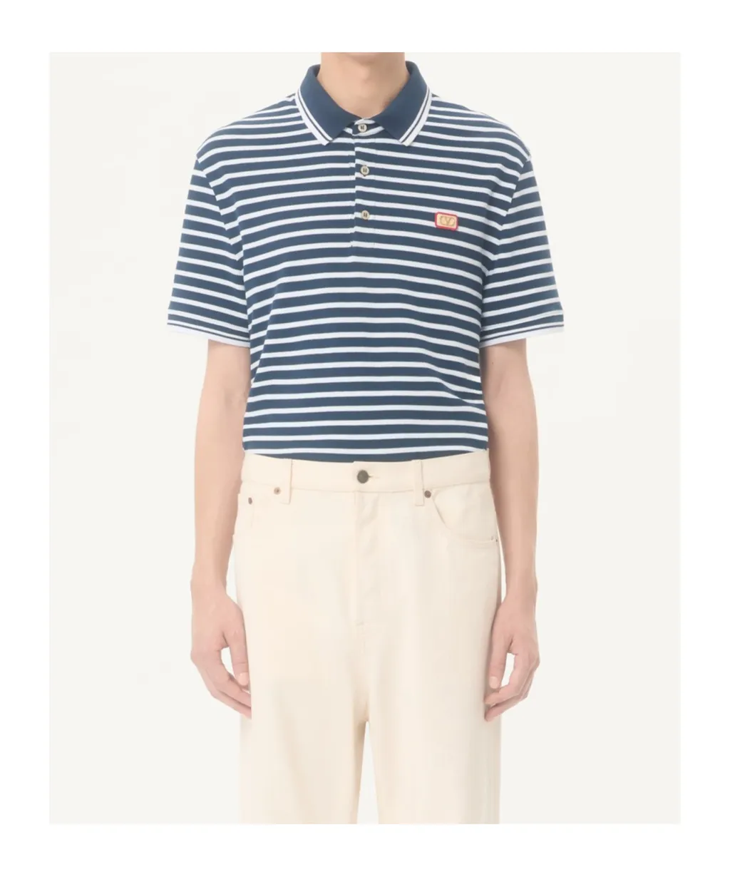 Valentino Cotton Piqué Polo With Vlogo Patch