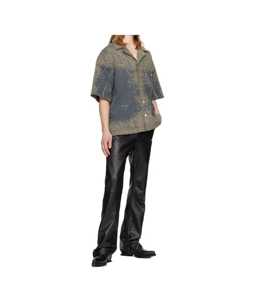 Faded Bandana Short-Sleeved Denim Shirt