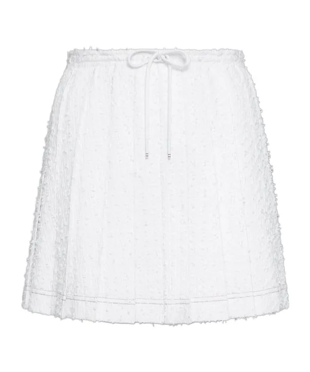 Eyelash Tweed Pleated Skirt