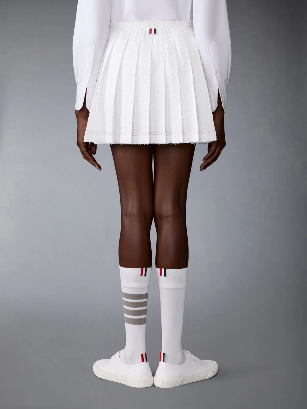 Eyelash Tweed Pleated Skirt
