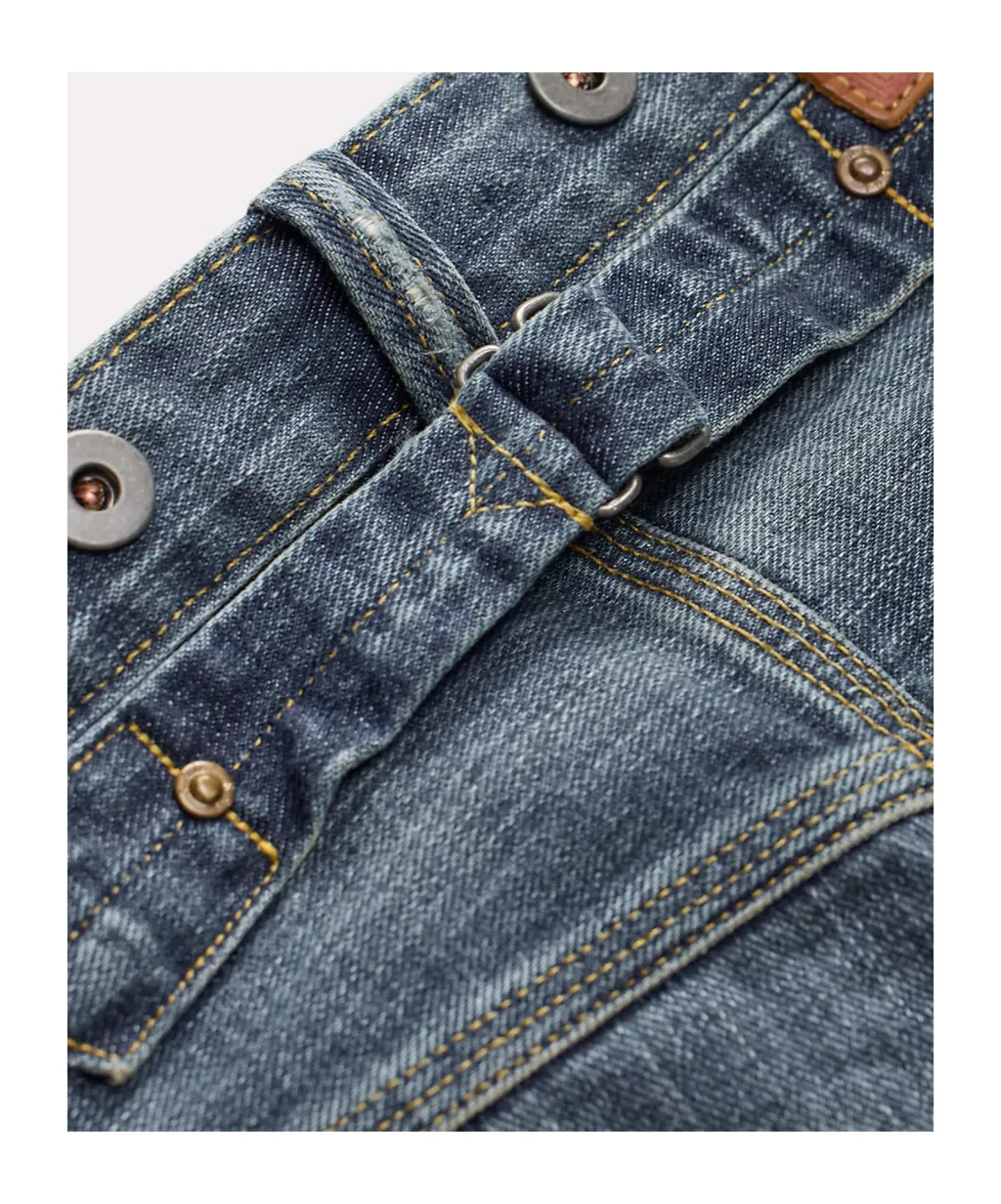 Distressed Straight-Leg Jeans