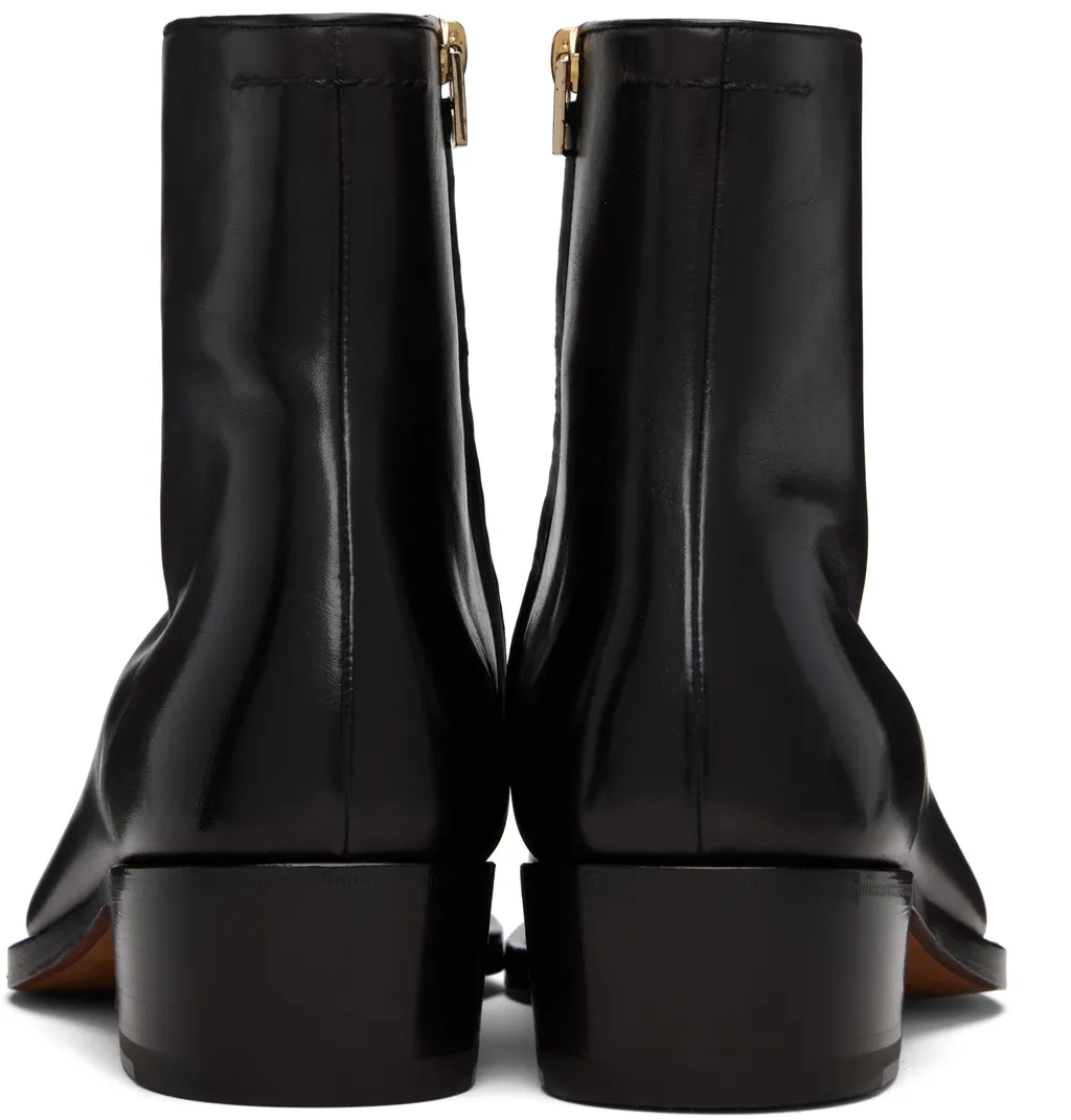 Zip Leather Boots