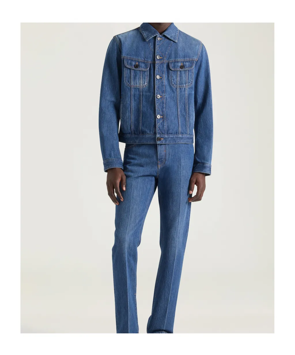Jacket In Medium Blue Denim