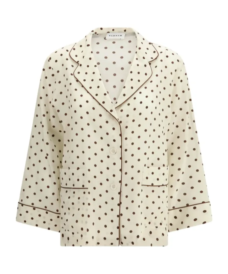 Polka-Dot Silk Shirt