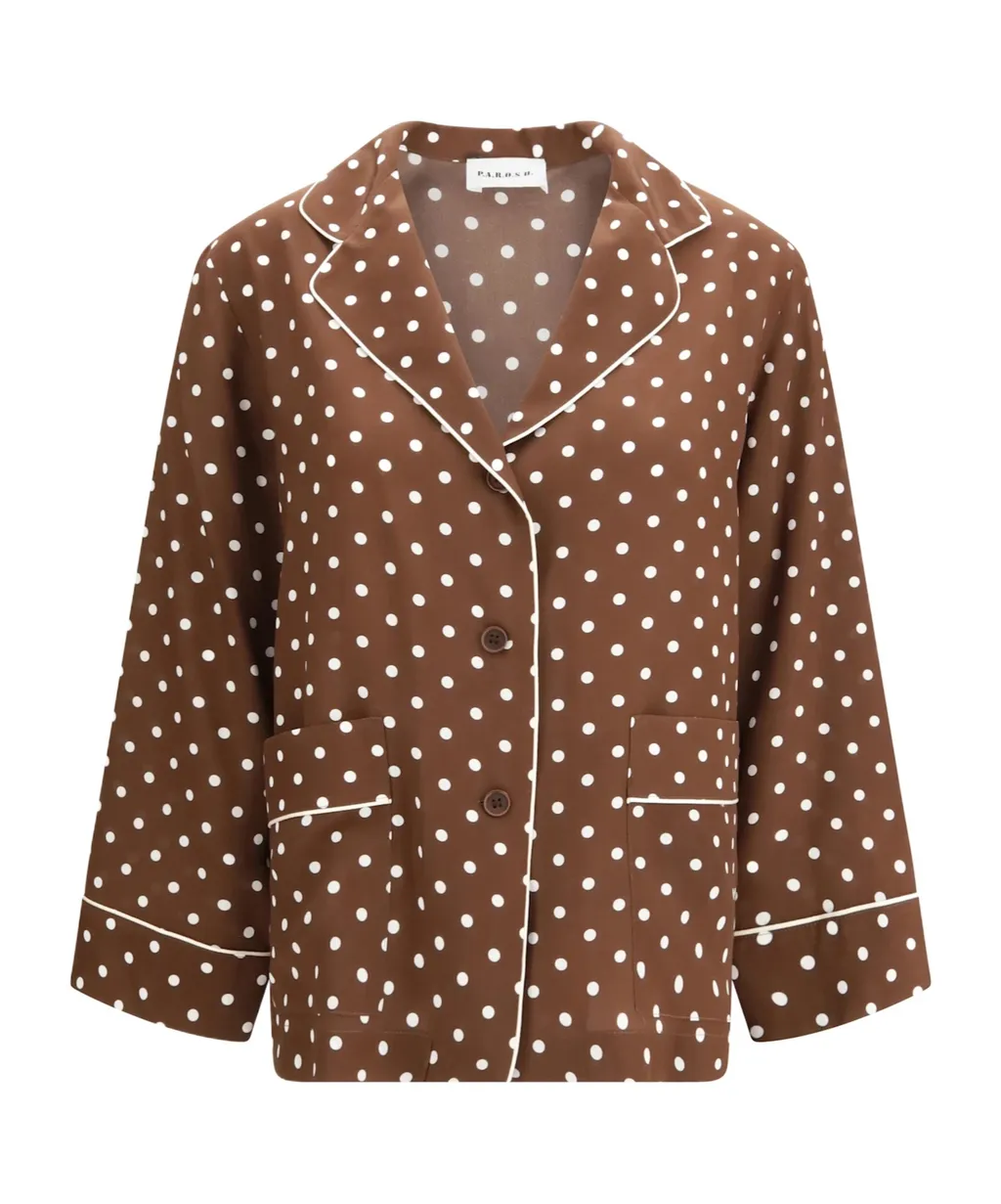 Polka-Dot Silk Shirt