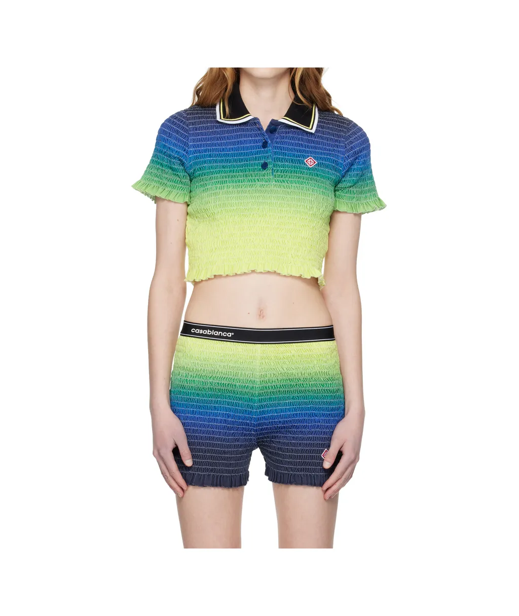 Knitted Gradient Polo Shirt