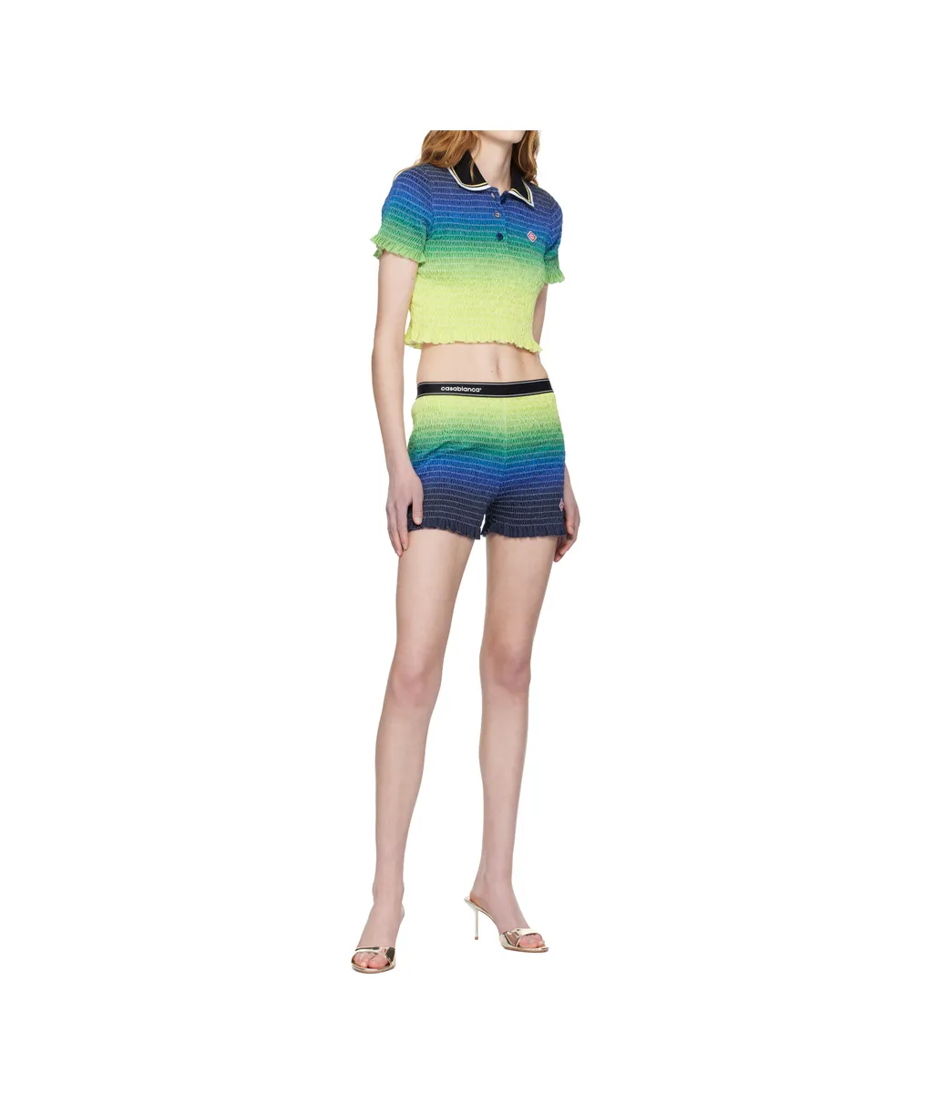 Knitted Gradient Polo Shirt