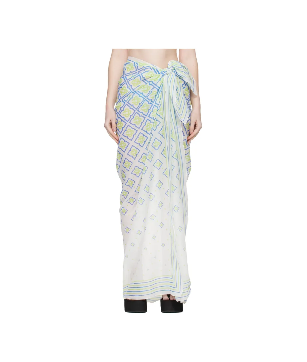 Gradient Letter Pattern Midi Skirt