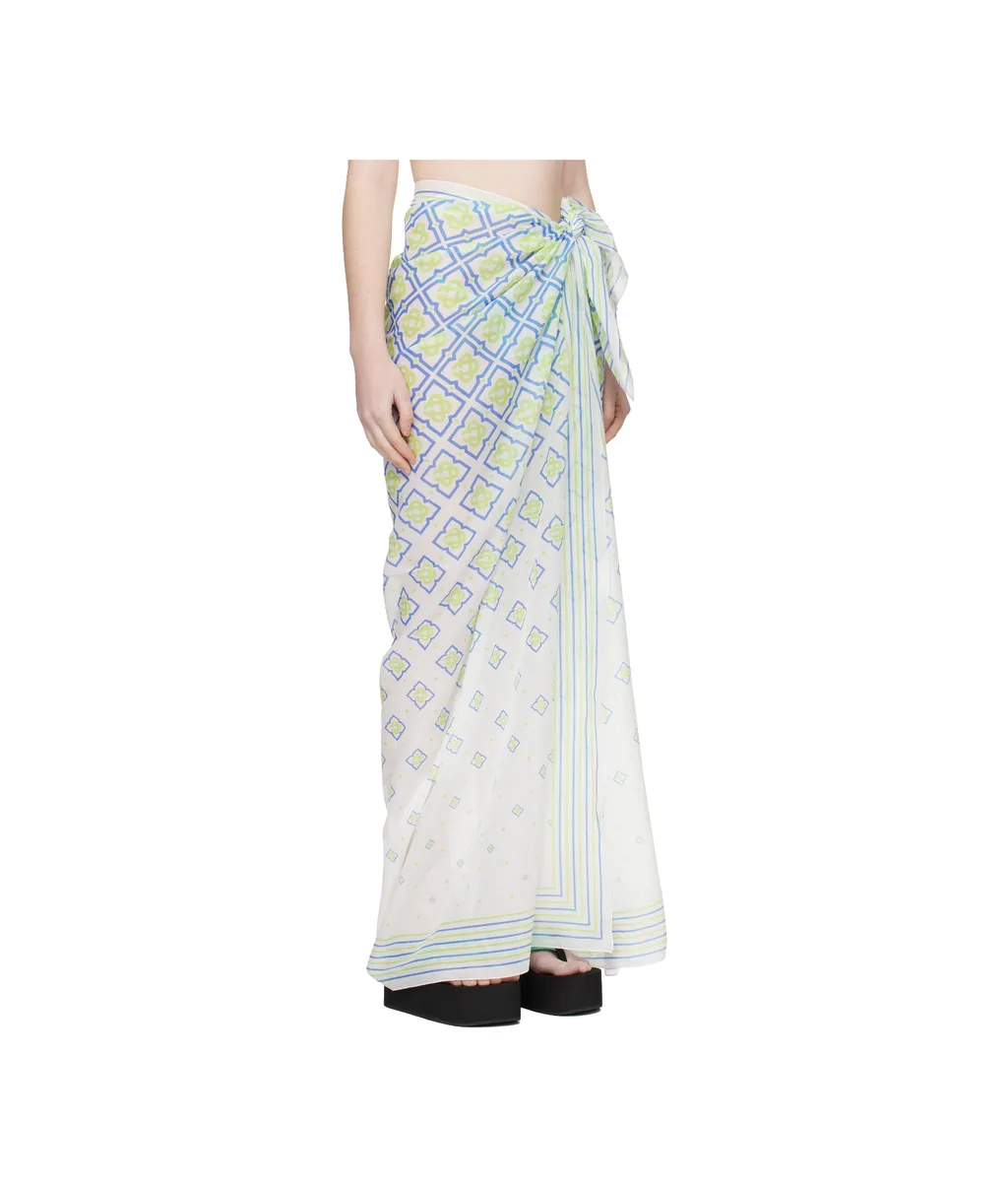 Gradient Letter Pattern Midi Skirt