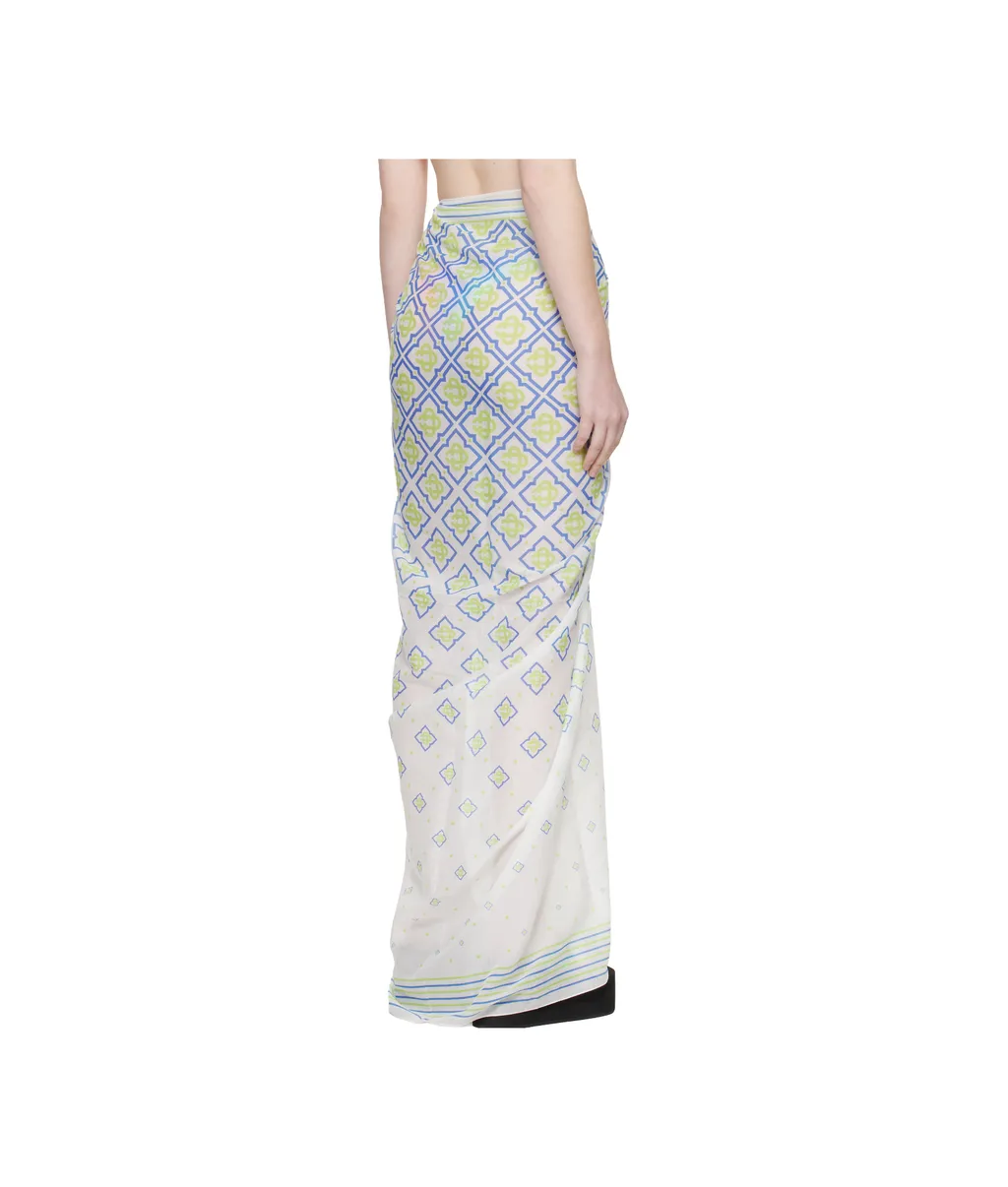 Gradient Letter Pattern Midi Skirt