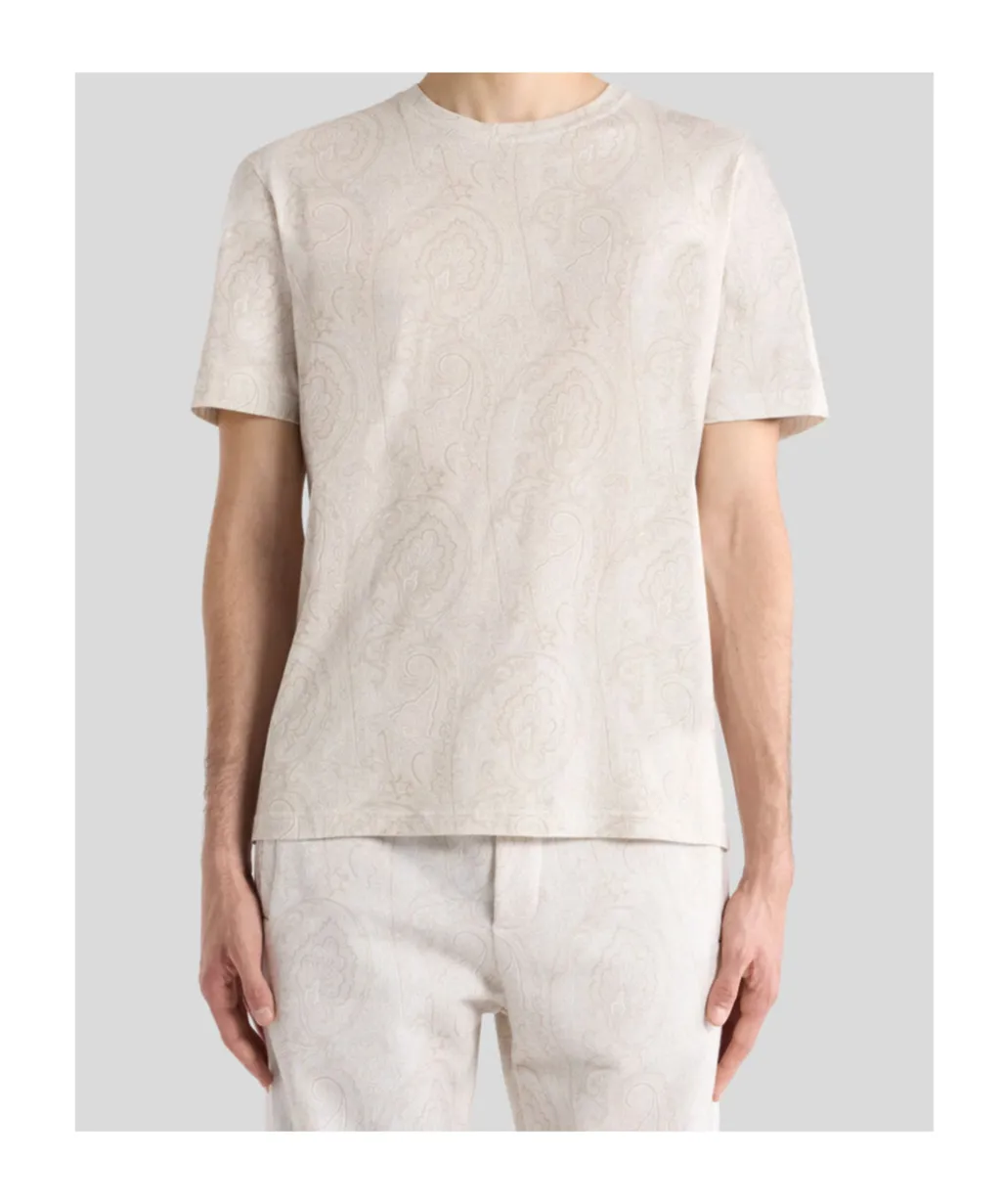 Cotton T-Shirt With Arnica Motif