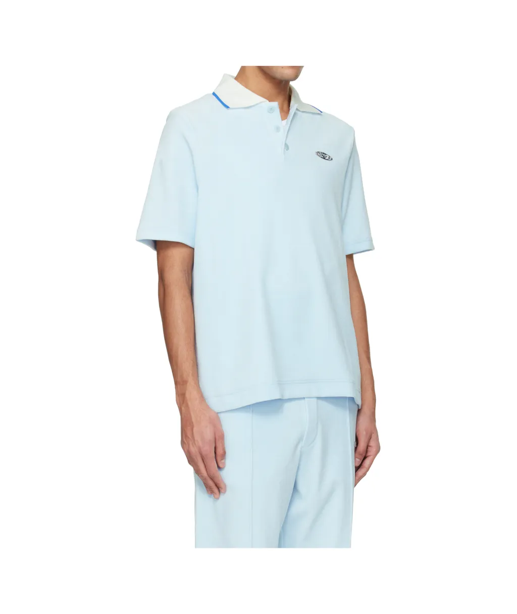 Casablanca Velour Short Sleeve Polo Shirt