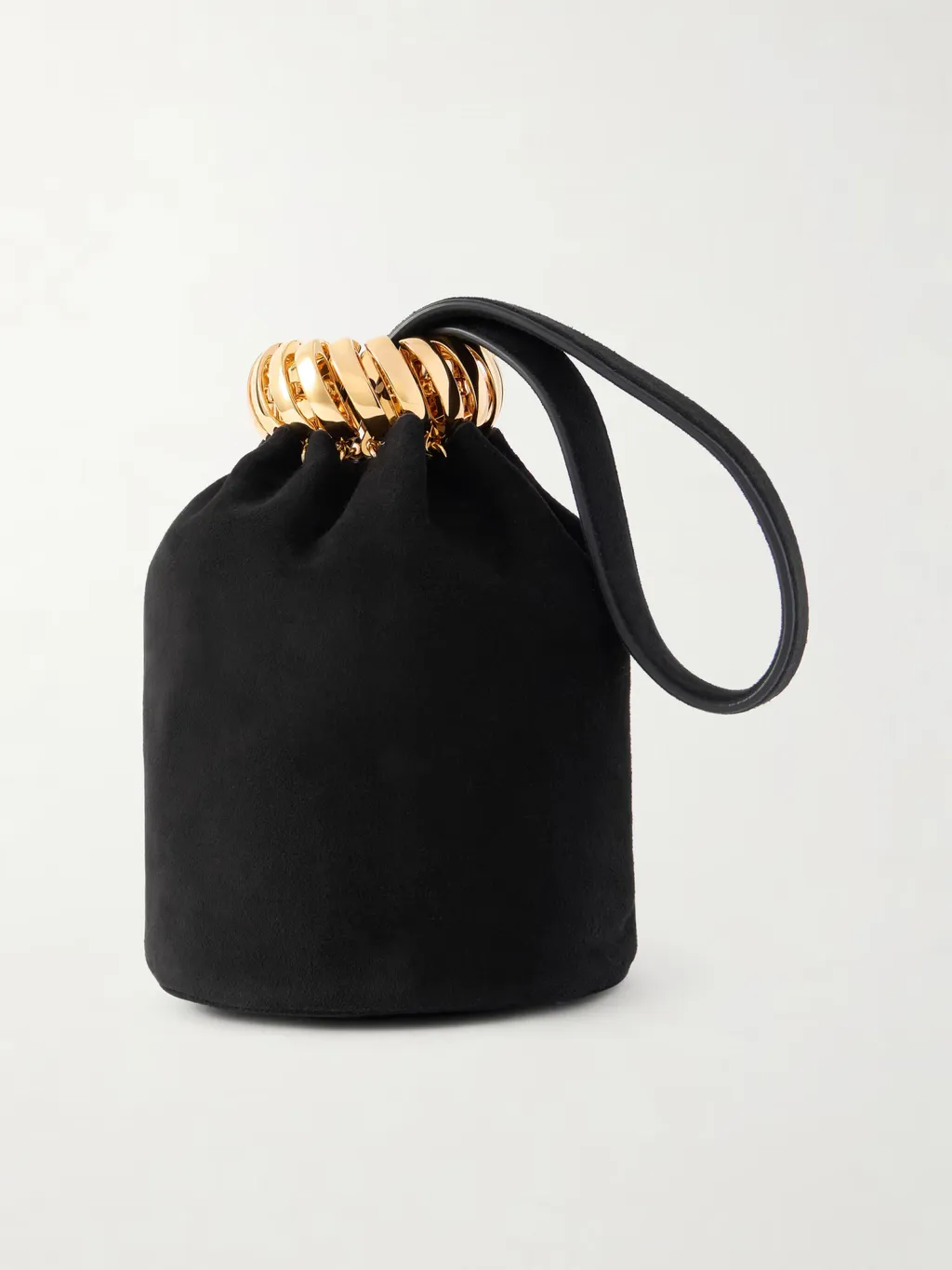 Suede Bucket Clutch