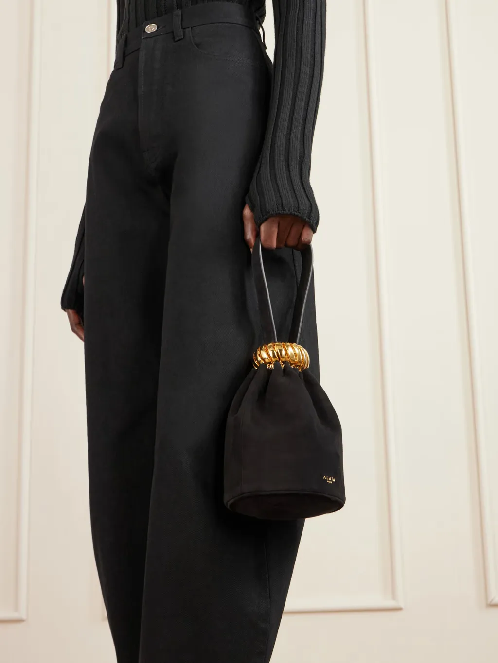 Suede Bucket Clutch