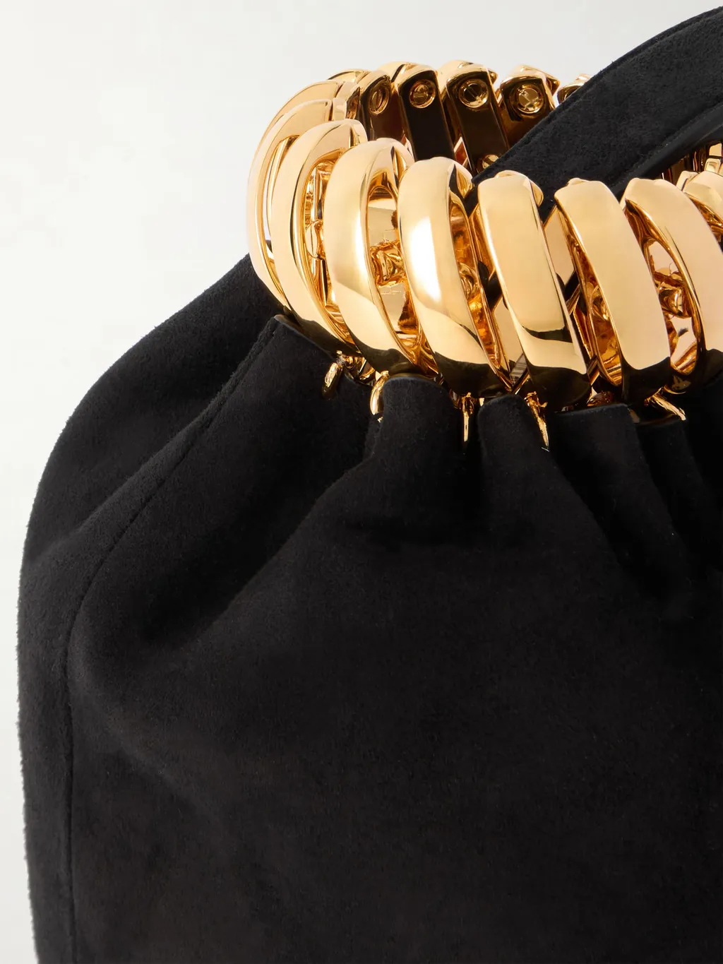 Suede Bucket Clutch
