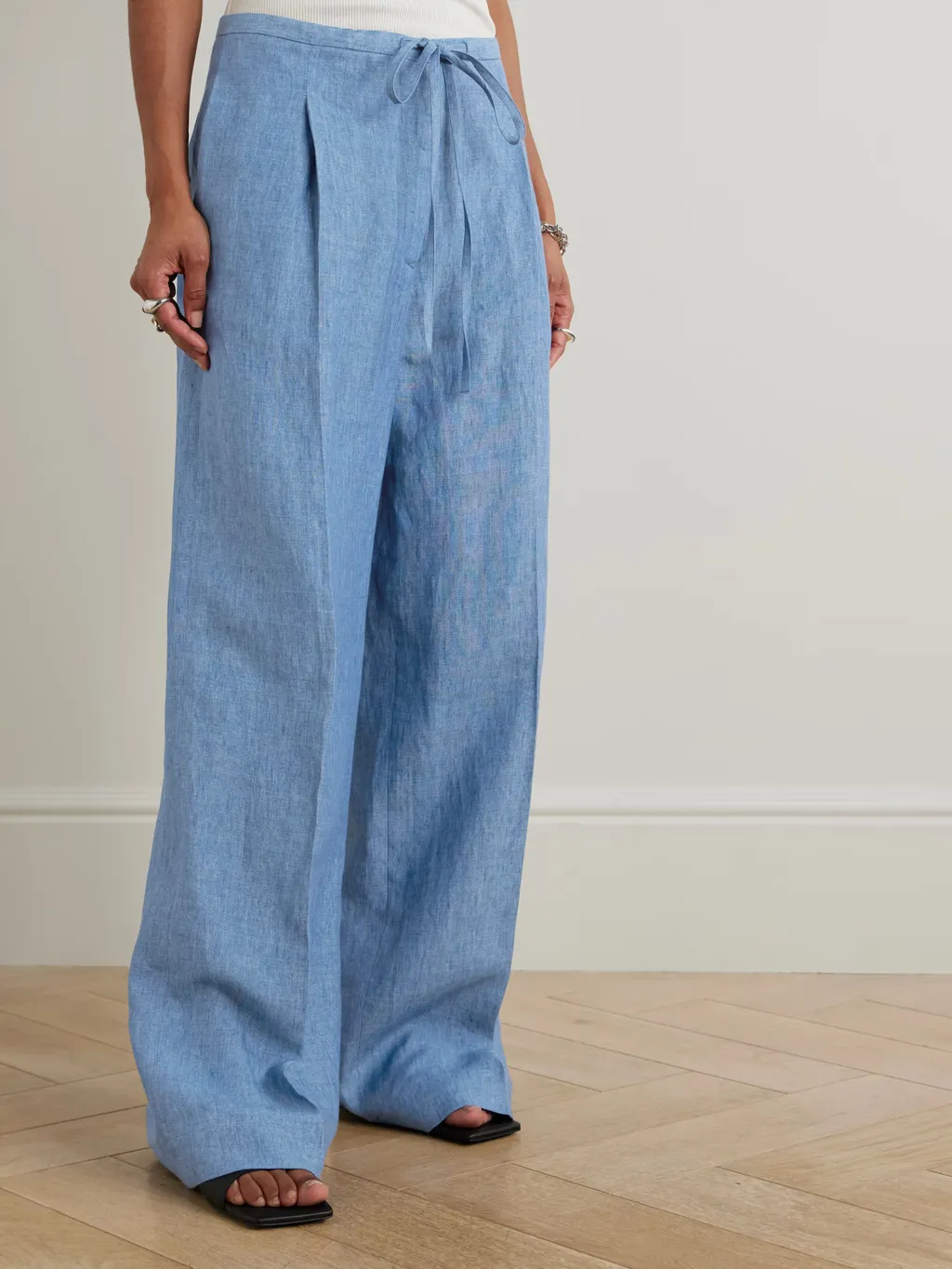 Linen Wide-Leg Casual Pants