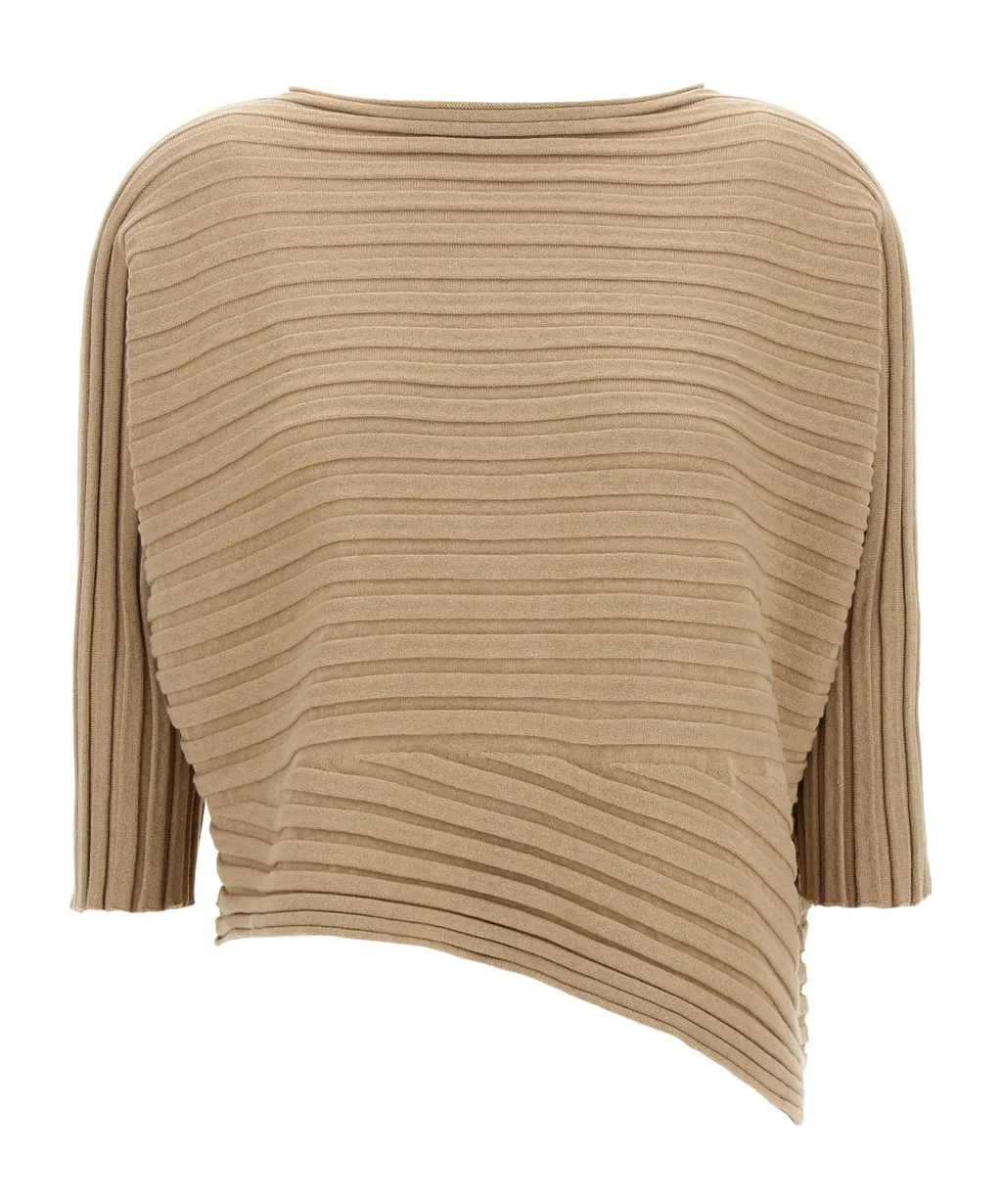 Issey Miyake Asymmetric Knitted Top
