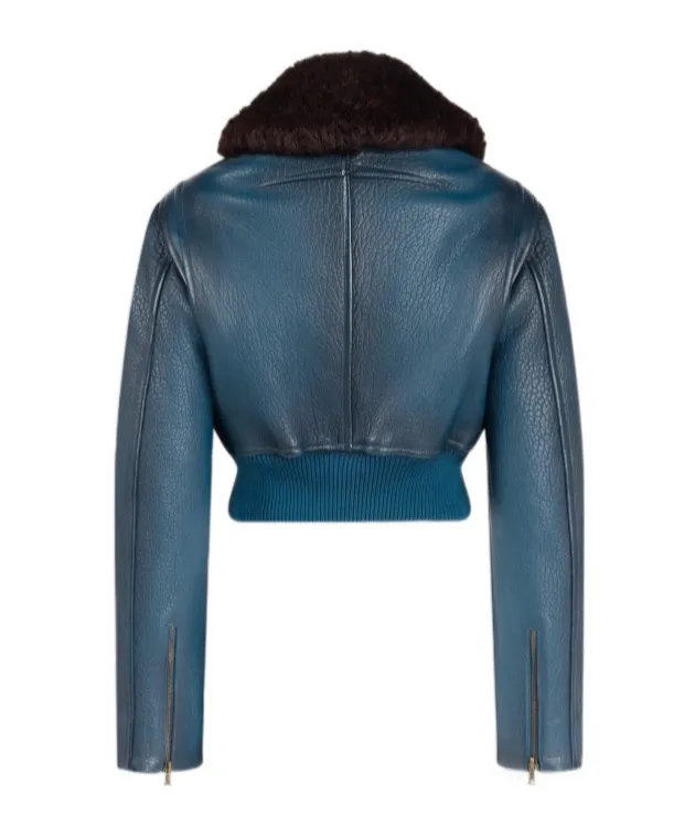 Long-Sleeved Leather Jacket