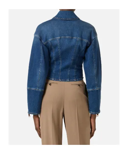 Denim Jacket With Crossover Laces