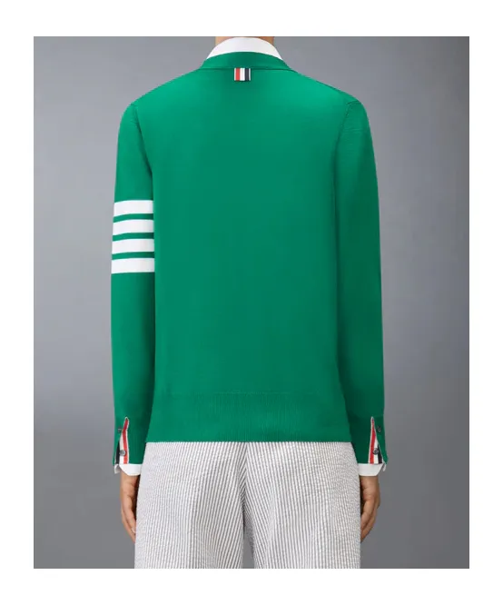 Four-Bar Fine-Merino Wool Cardigan