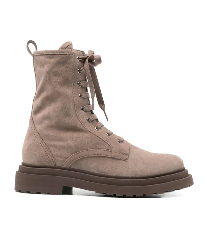 Lace-Up Lug-Sole Ankle Boots