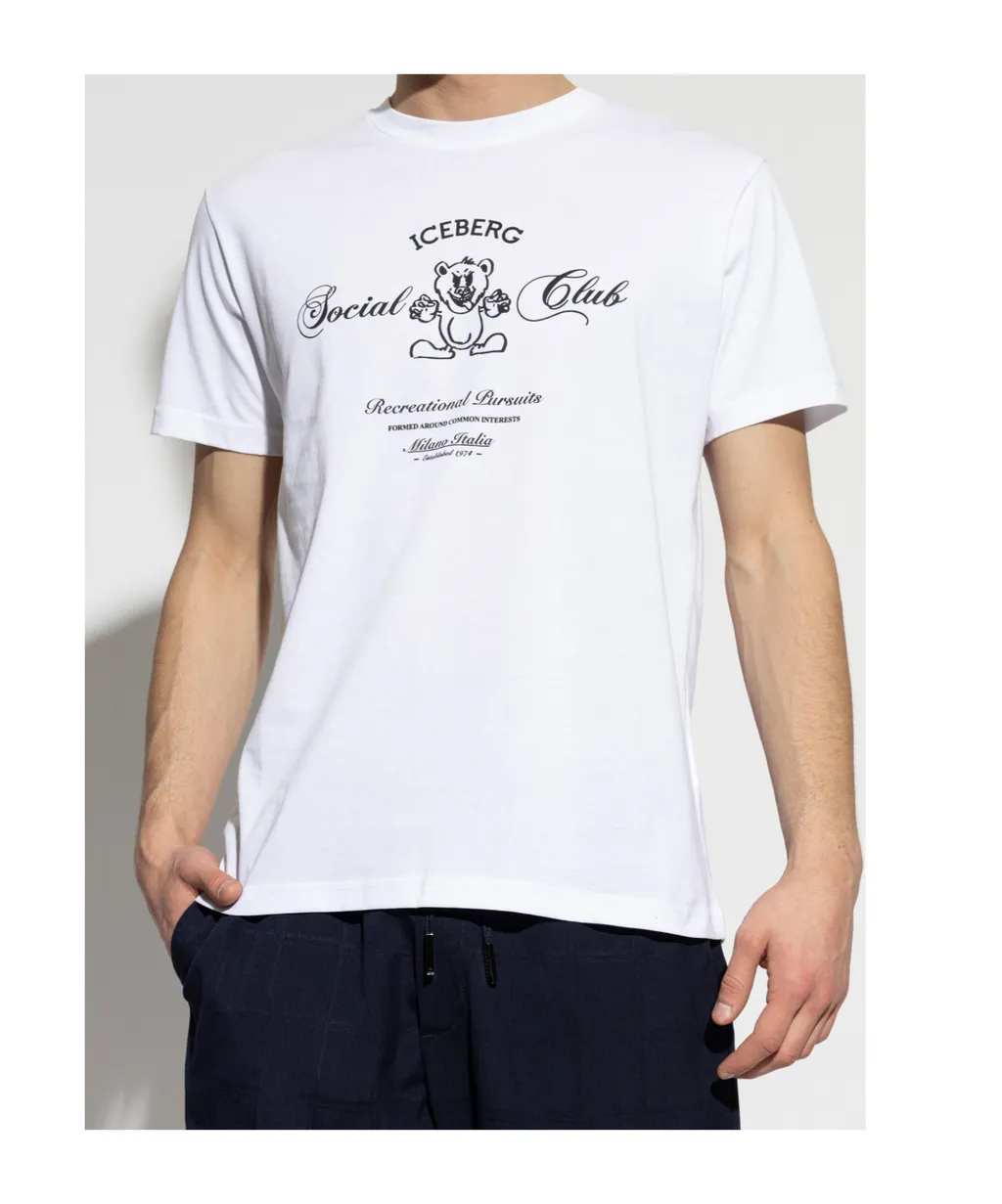 Iceberg Bear Printed Crewneck T-Shirt