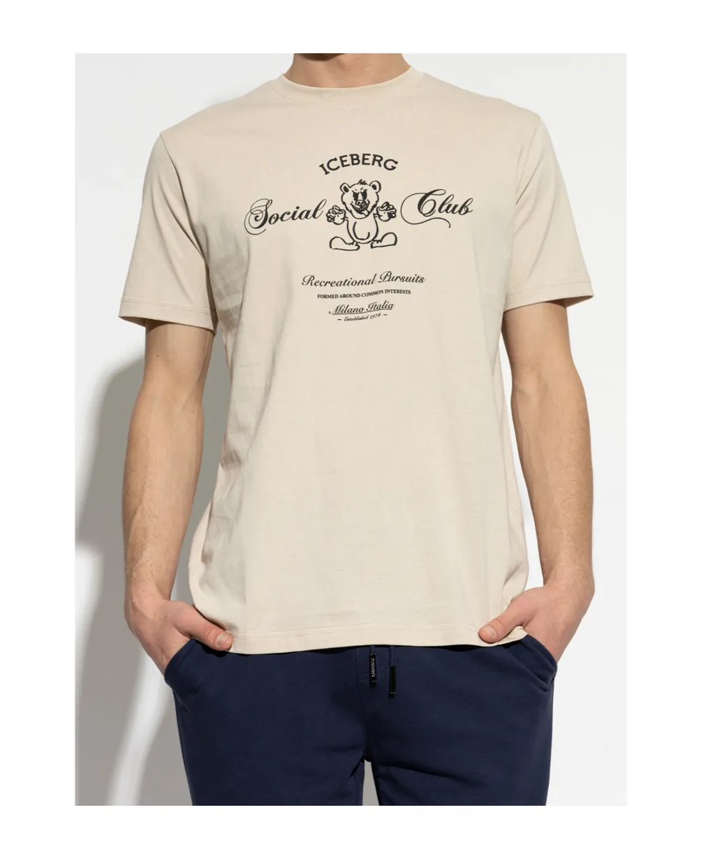 Iceberg Bear Printed Crewneck T-Shirt