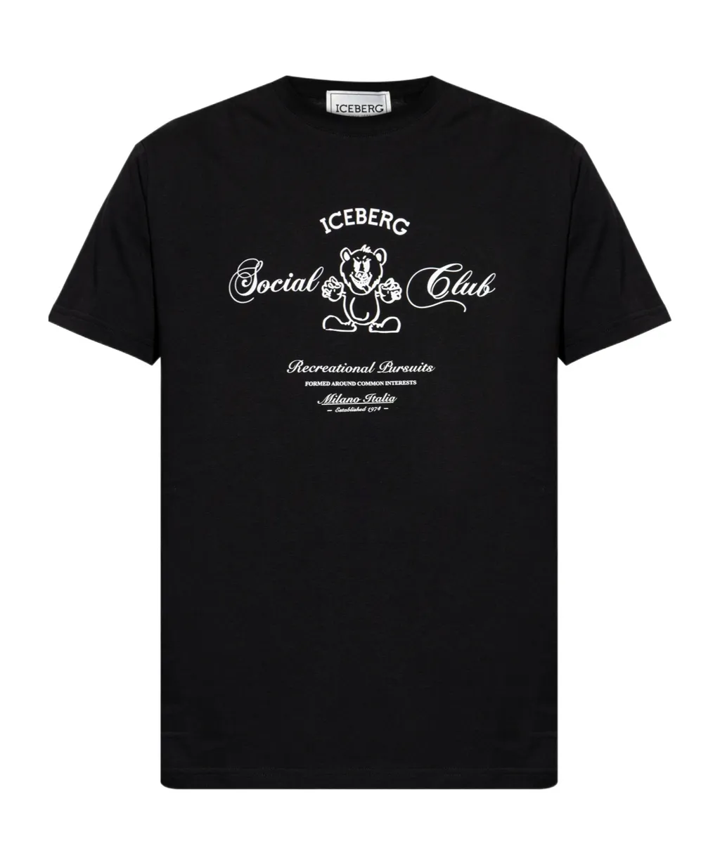 Iceberg Bear Printed Crewneck T-Shirt