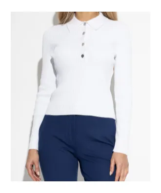 Buttoned Collared Polo Top