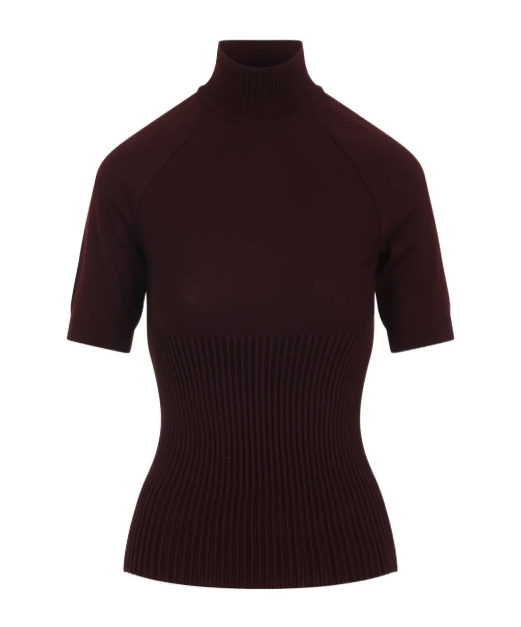 AlaÏA Ribbed High Neck Top