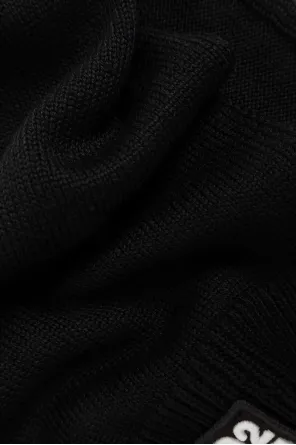 Dsquared2 Logo Patch Ribbed-Knit Beanie Scarf Set