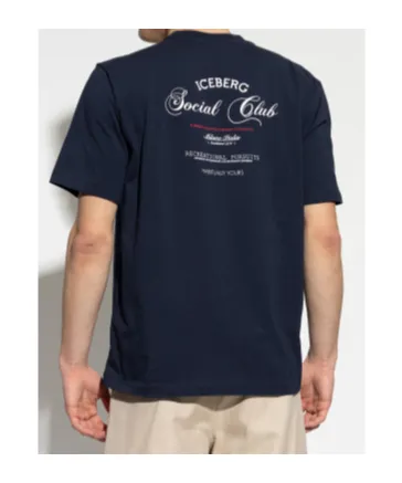 Iceberg Logo Embroidered Crewneck T-Shirt