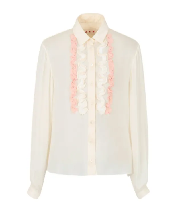 Marni Ruffled Georgette Shirt