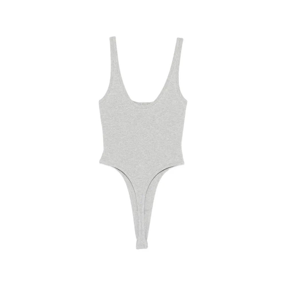 Versace Logo-Embroidered Ribbed Bodysuit