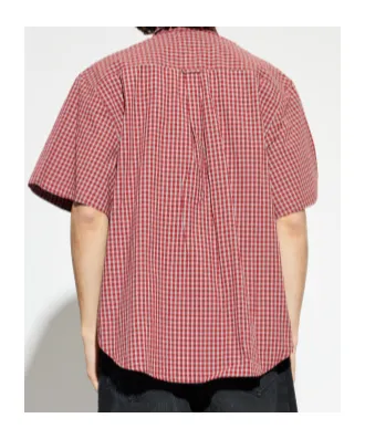 Vetements Logo Patch Checked Short-Sleeve Shirt