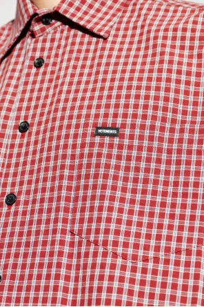 Vetements Logo Patch Checked Short-Sleeve Shirt