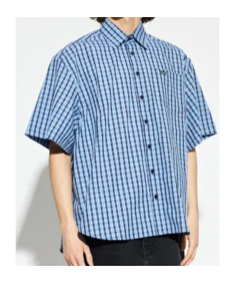 Vetements Logo Patch Checked Short-Sleeve Shirt