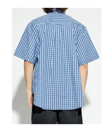 Vetements Logo Patch Checked Short-Sleeve Shirt