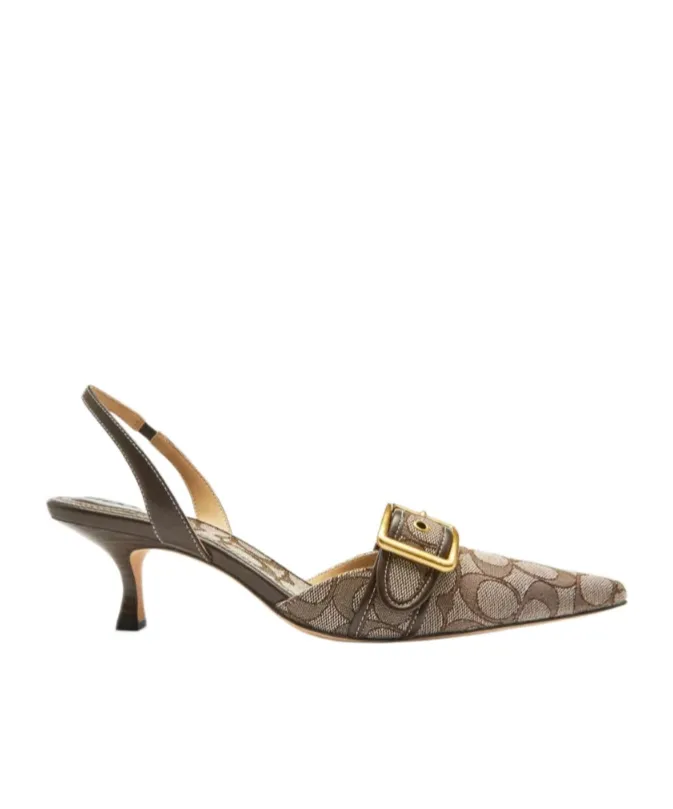 Monogram-Jacquard Slingback Sandals