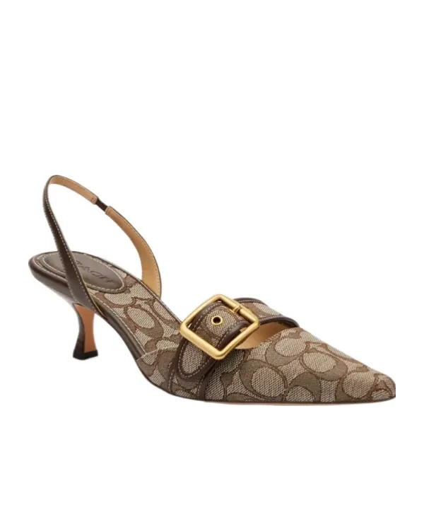 Monogram-Jacquard Slingback Sandals