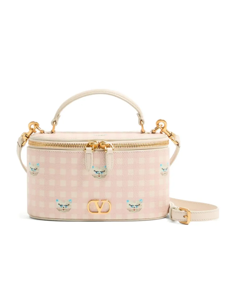 Vlogo Signature Mini Vanity Bag In Le Chat De La Maison Grainy Calfskin
