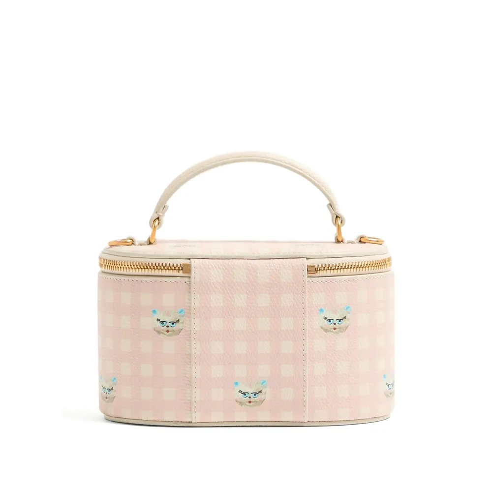 Vlogo Signature Mini Vanity Bag In Le Chat De La Maison Grainy Calfskin