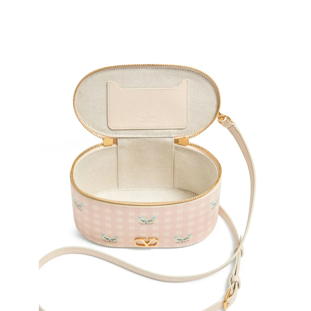 Vlogo Signature Mini Vanity Bag In Le Chat De La Maison Grainy Calfskin