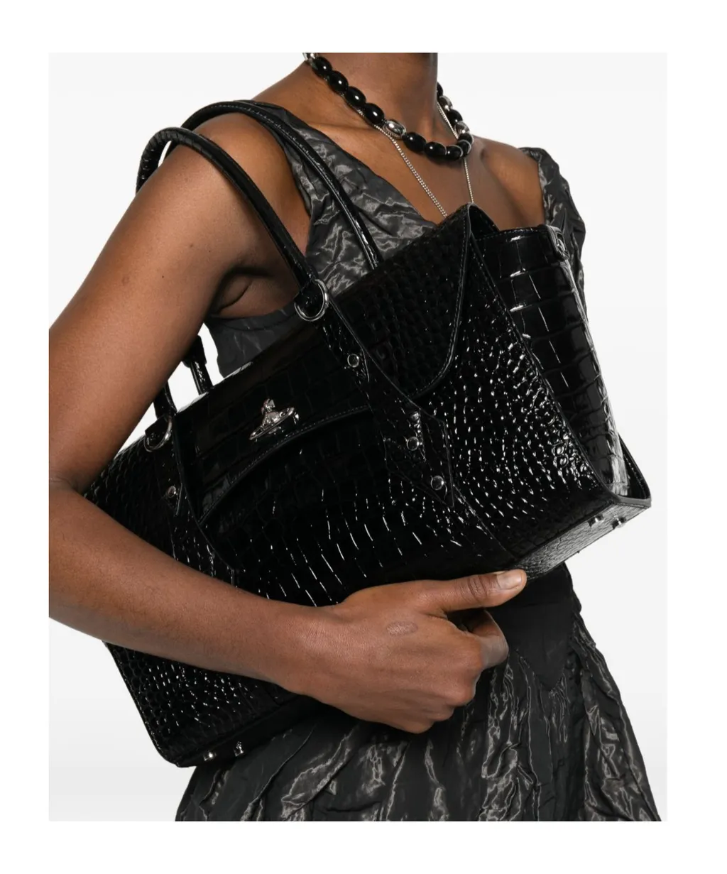 Vivienne Westwood Textured Flap Shoulder Bag