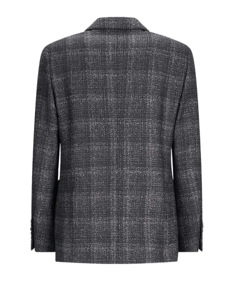 Single-Breasted Check-Print Blazer